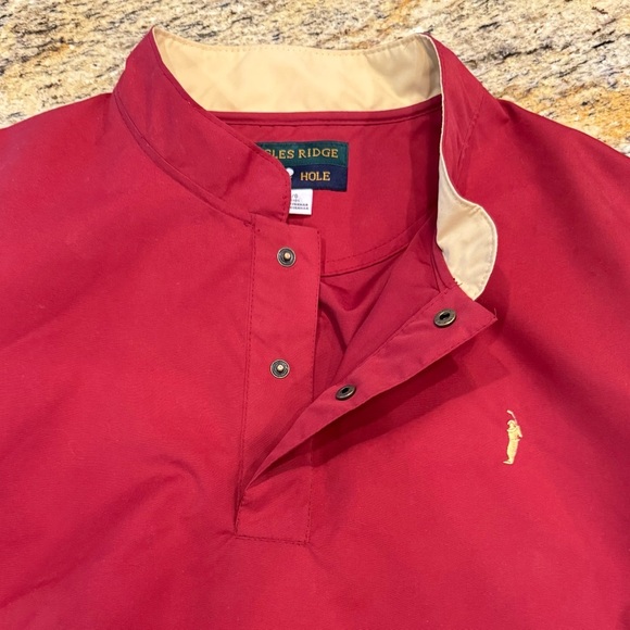 Vintage Eagle Ridge Vest Windbreaker 1/4 Zip Pullover Size Large Red Golf - Picture 4 of 8